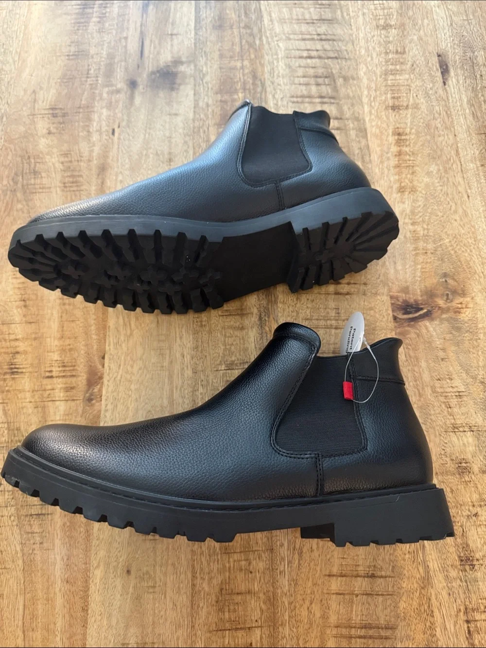 Marc Joseph New York Men's Black Faux Vegan Leather Slip-On Chelsea Boots NEW